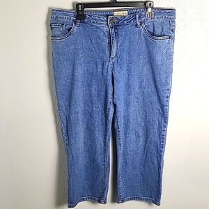 Falls Creek Stretch Mid-rise Bluejean Capris,  Lightwash, Size 14